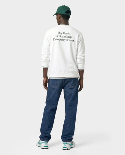 Play Tennis Crewneck - White/Forest