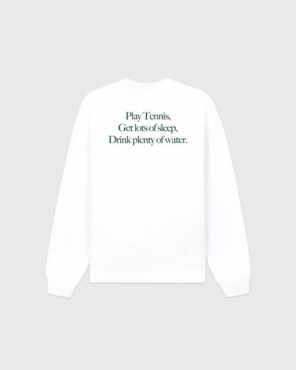 Play Tennis Crewneck - White/Forest