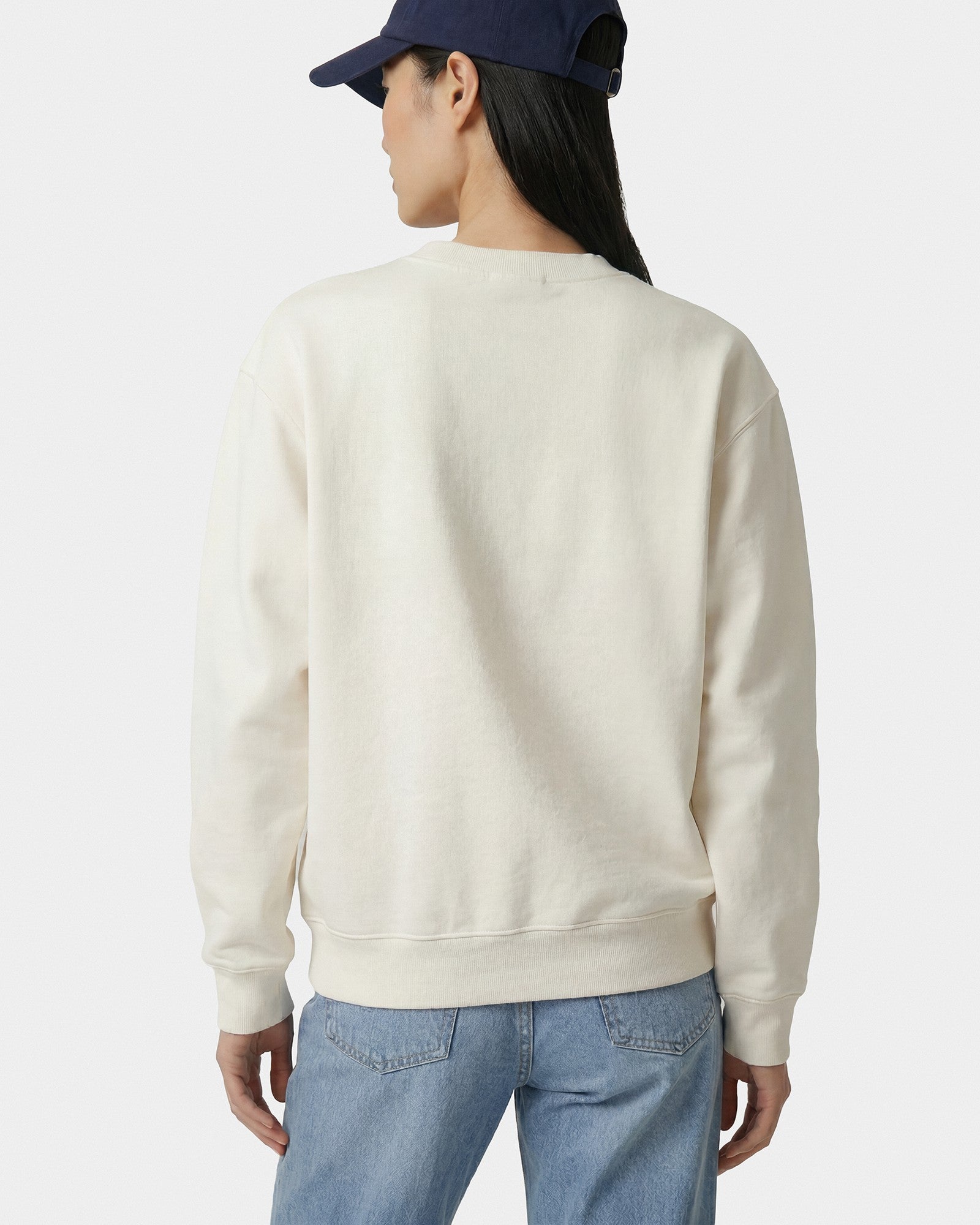 Varsity Crest Crewneck - Ecru/Navy