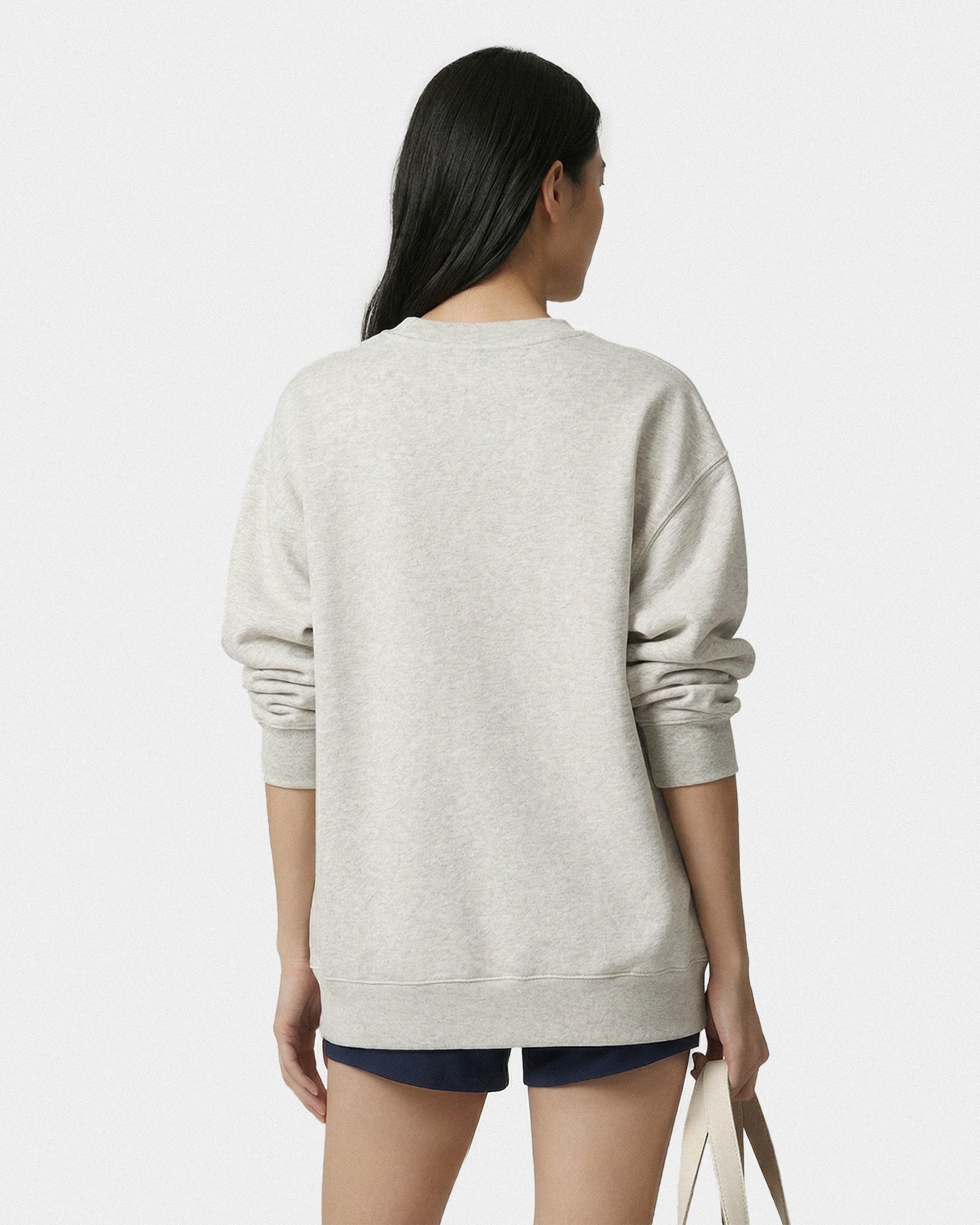 Beverly Script Crewneck - Heather Gray/Navy