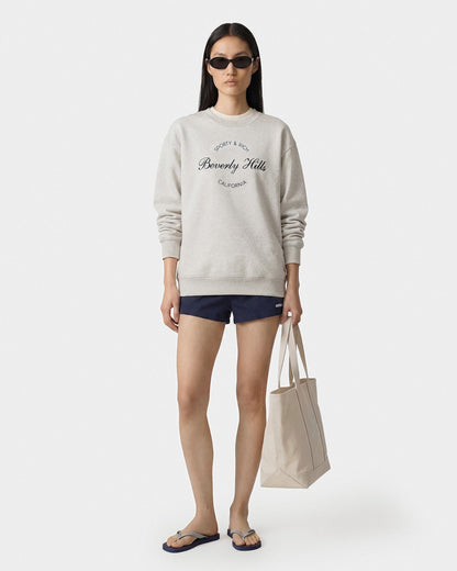 Beverly Script Crewneck - Heather Gray/Navy