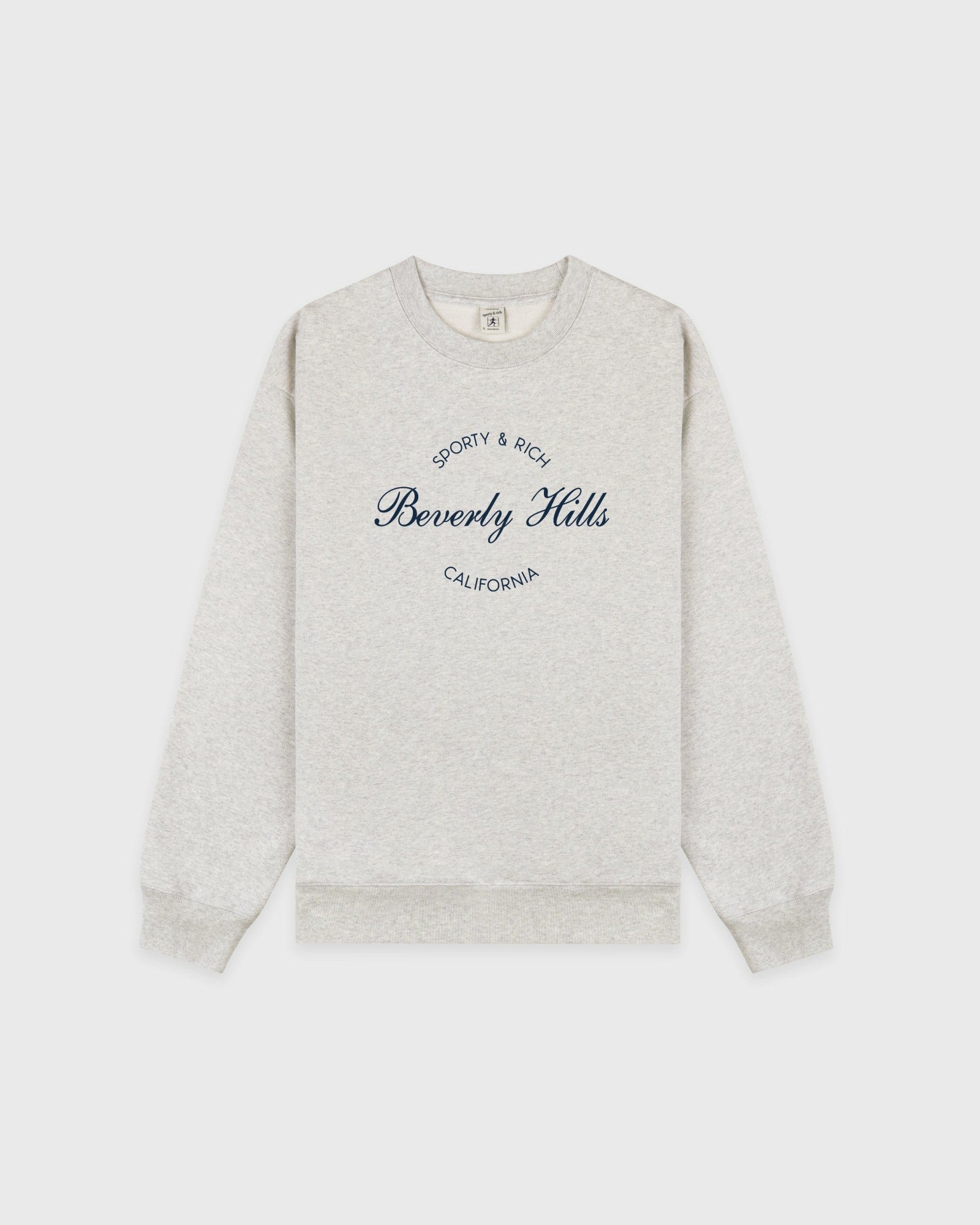 Beverly Script Crewneck - Heather Gray/Navy
