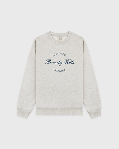 Beverly Script Crewneck - Heather Gray/Navy