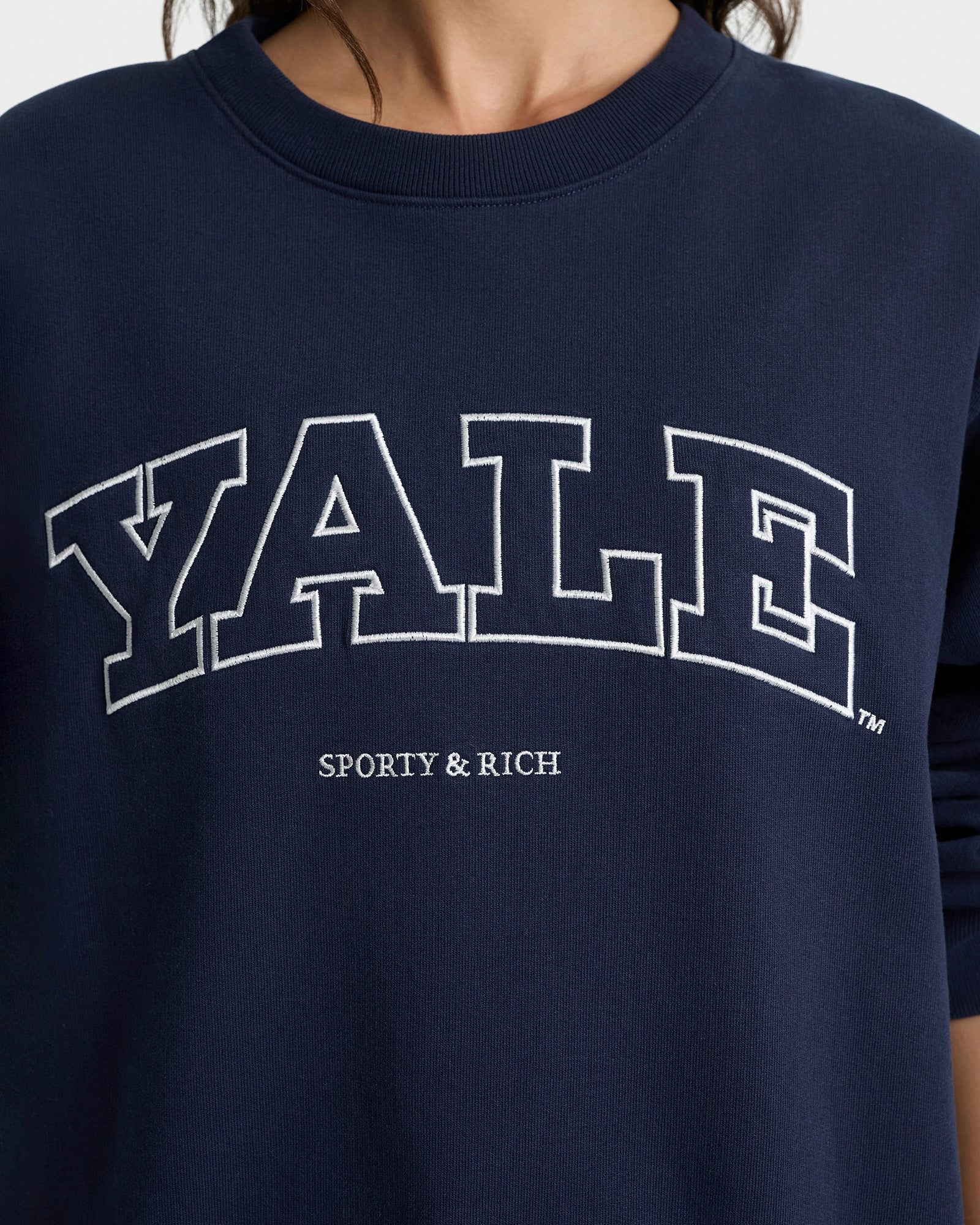 Yale Ivy Crewneck - Navy/White