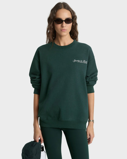 Syracuse Crewneck - Forest/White