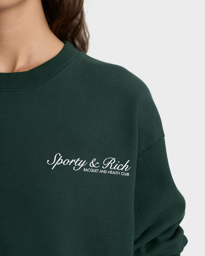 Syracuse Crewneck - Forest/White