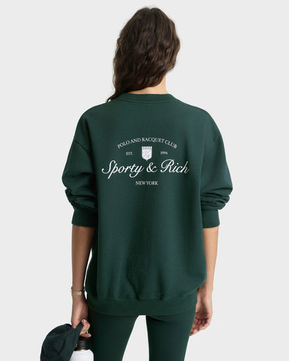 Syracuse Crewneck - Forest/White