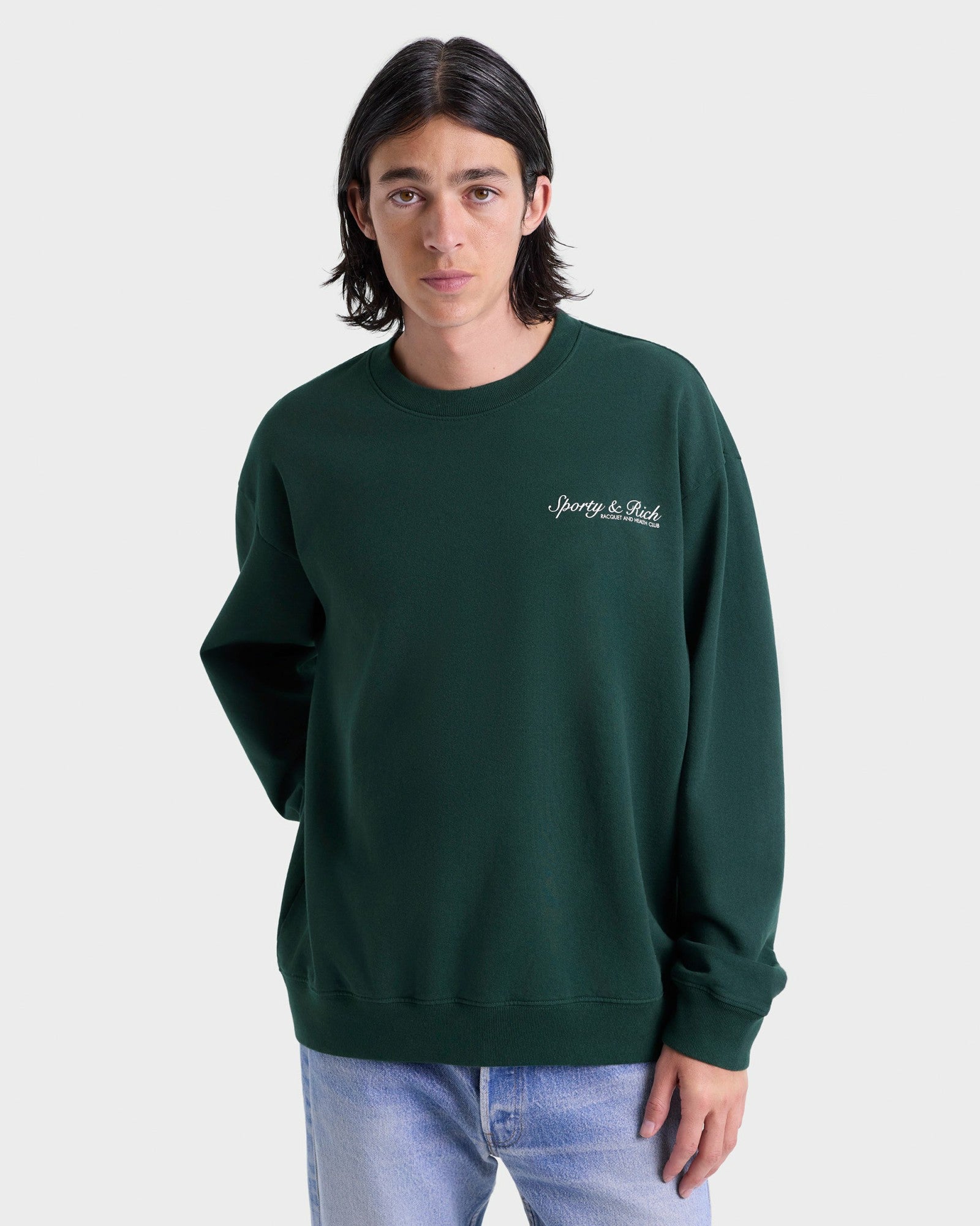 Syracuse Crewneck - Forest/White