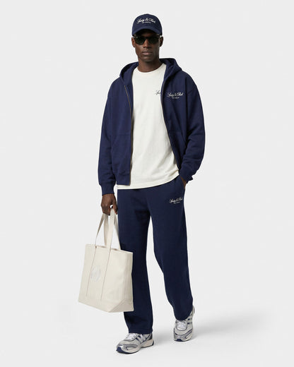 Vendome LA Embroidered Zip Hoodie - Navy/White