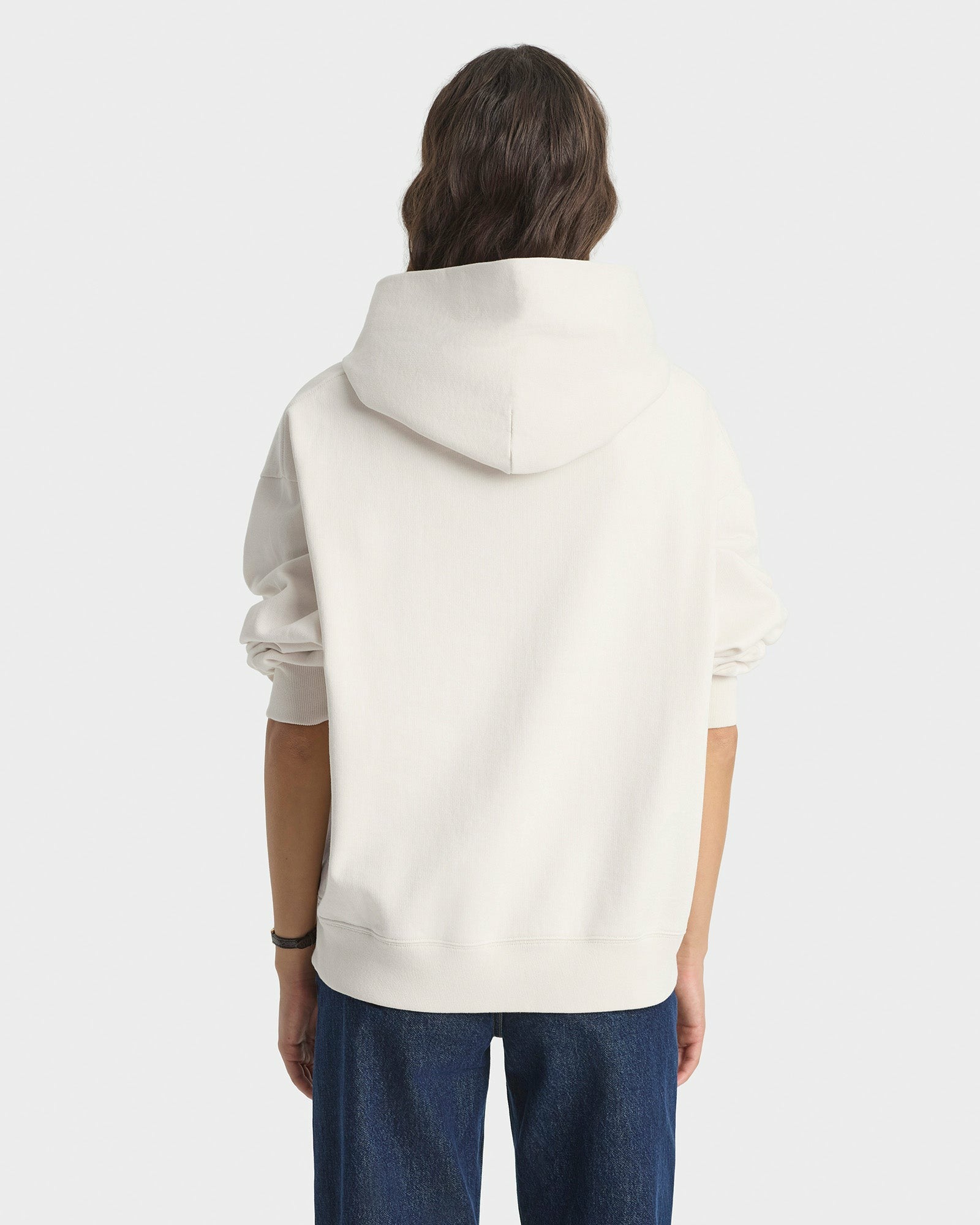 Vendome Script Embroidered Hoodie - Ecru/Chocolate