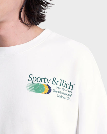 Invitational Crewneck - White/Forest