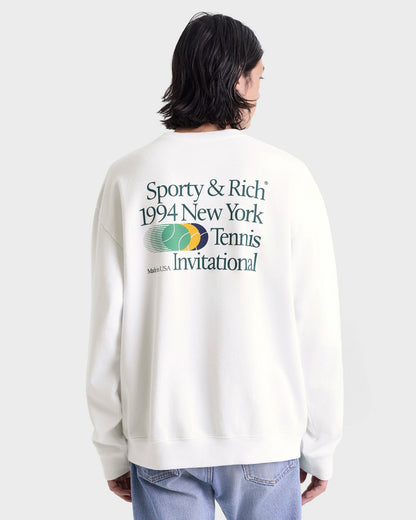 Invitational Crewneck - White/Forest