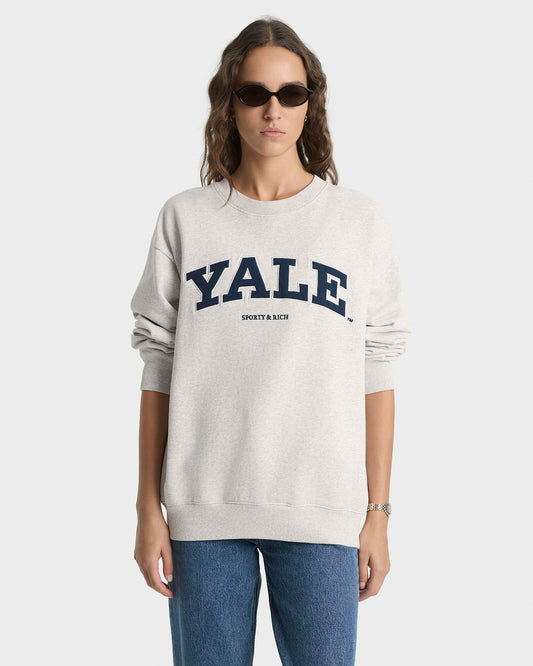 Yale Ivy Crewneck - Heather Gray/Navy