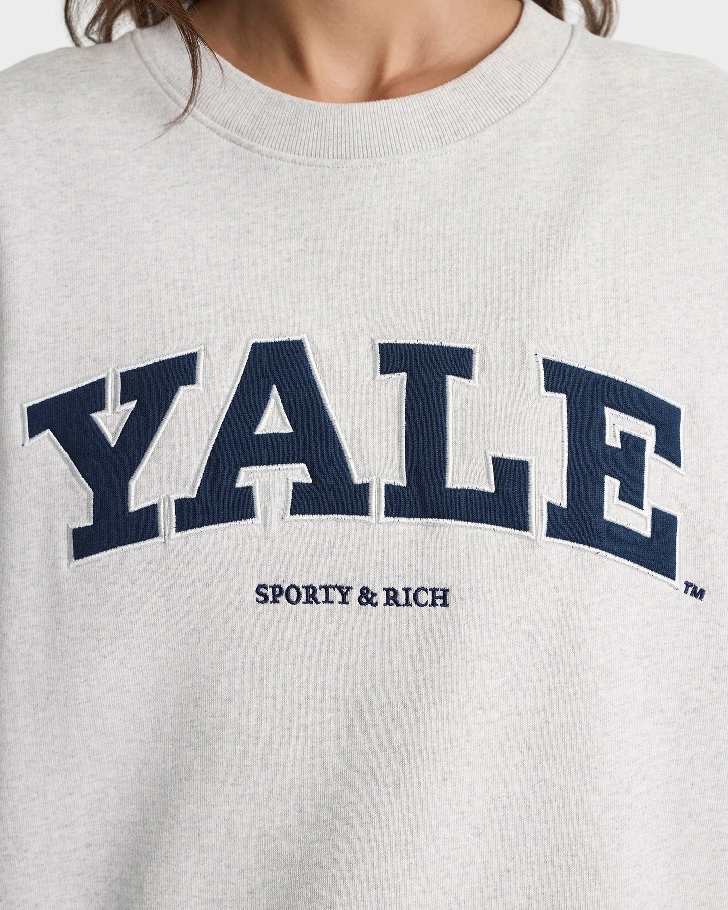 Yale Ivy Crewneck - Heather Gray/Navy