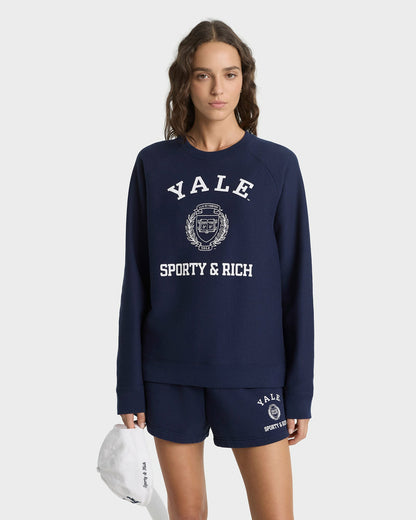 Veritas Soft Crewneck - Navy/White