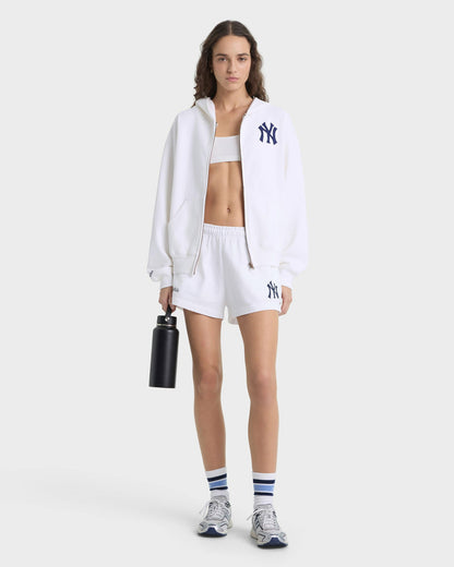Heritage Yankees Serif Zip Hoodie - White/Navy