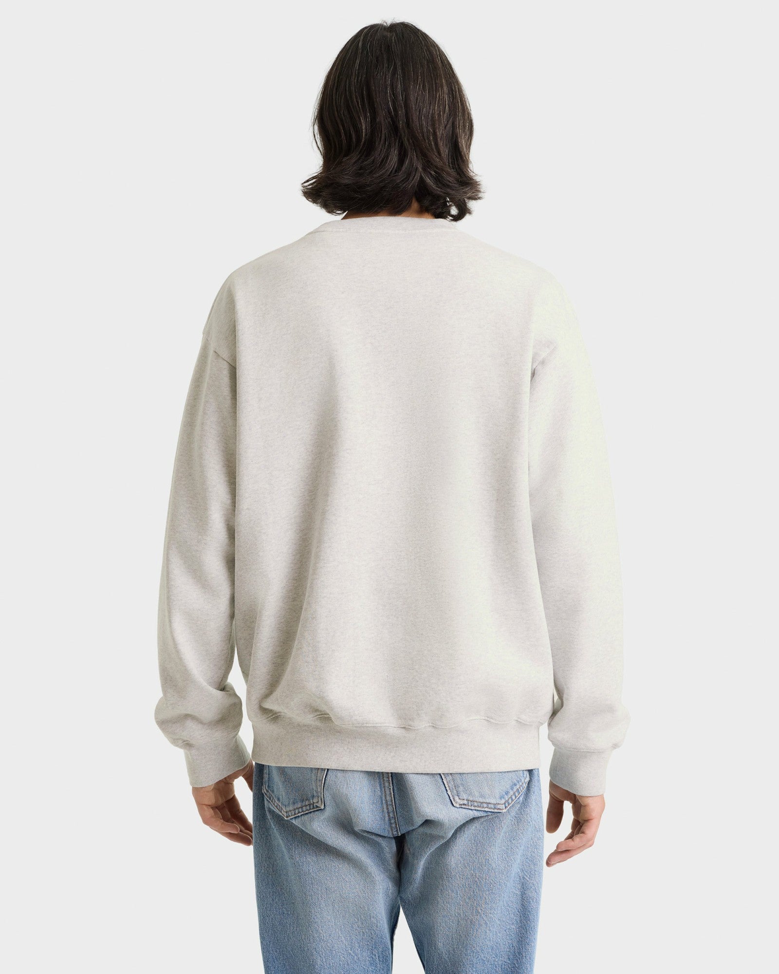 Heritage Yankees Serif Crewneck - Heather Gray/Navy