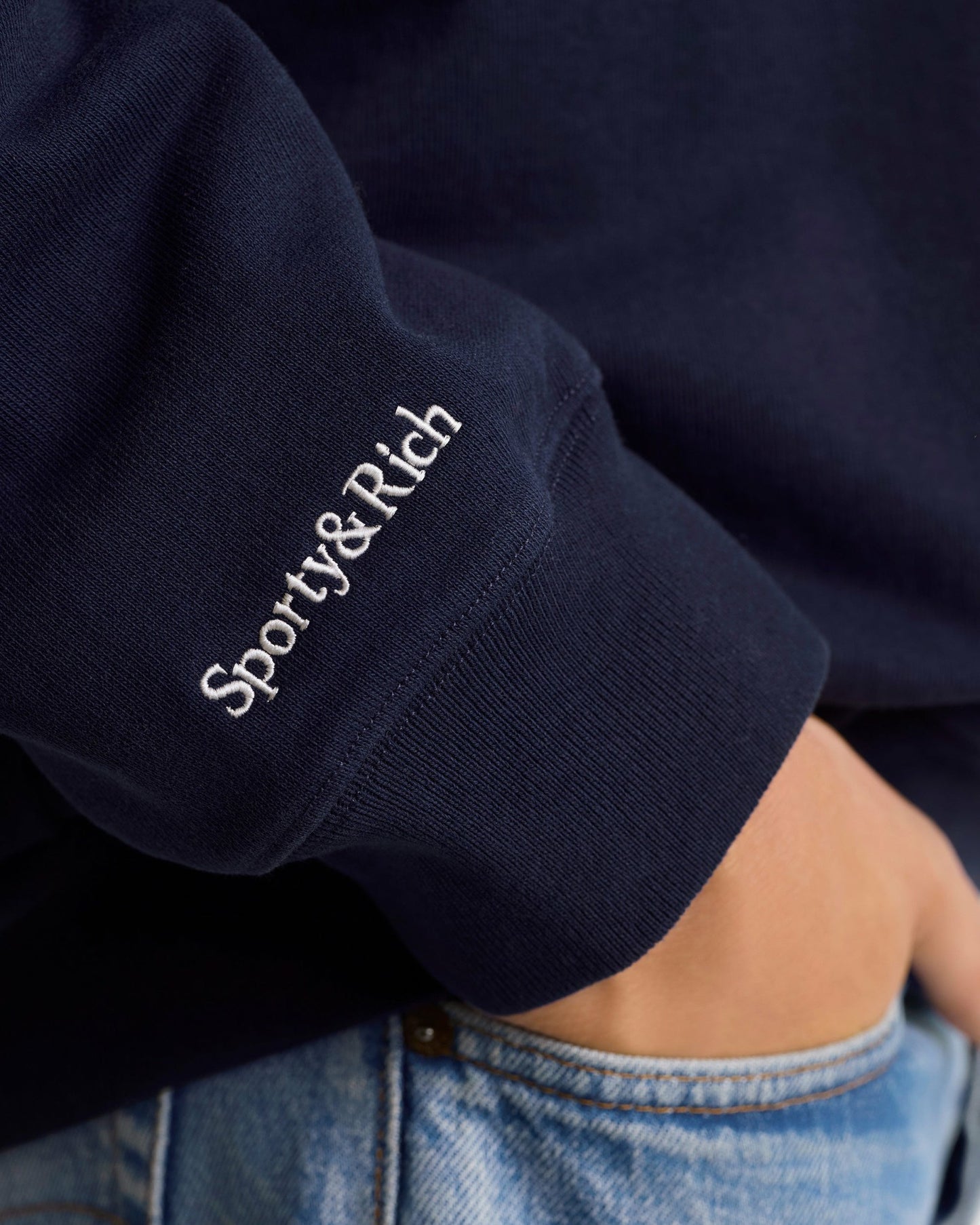 Heritage Yankees Serif Crewneck - Navy/White