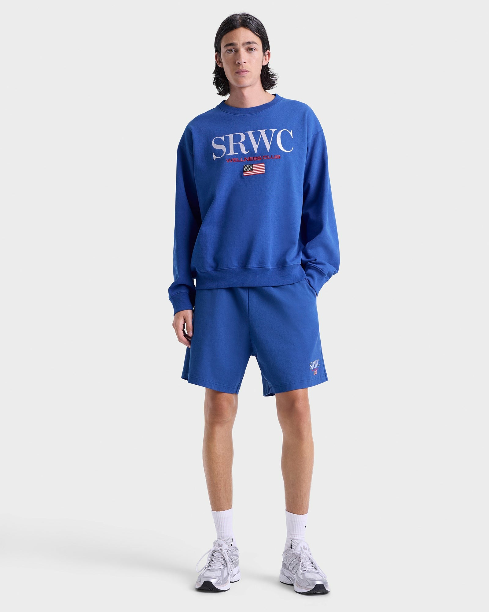 Nautical Embroidered Crewneck - Team Blue/White
