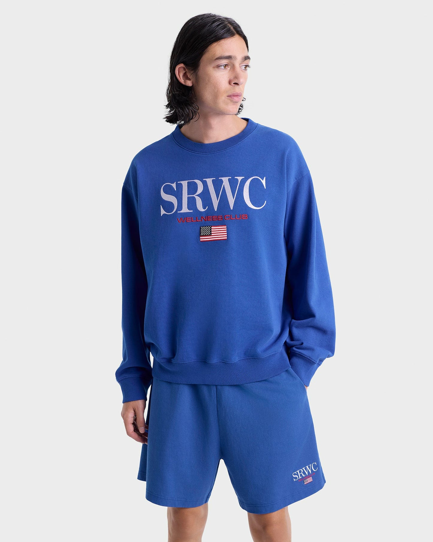 Nautical Embroidered Crewneck - Team Blue/White