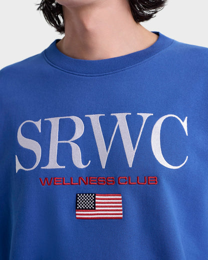 Nautical Embroidered Crewneck - Team Blue/White