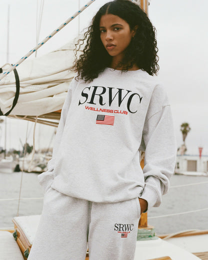 Nautical Embroidered Crewneck - Heather Gray