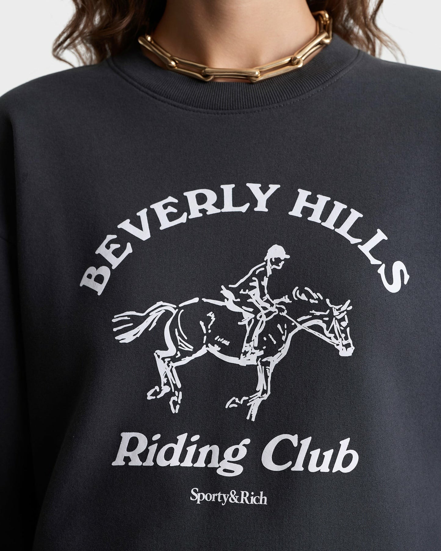 BH Riding Club Crewneck - Faded Black/White