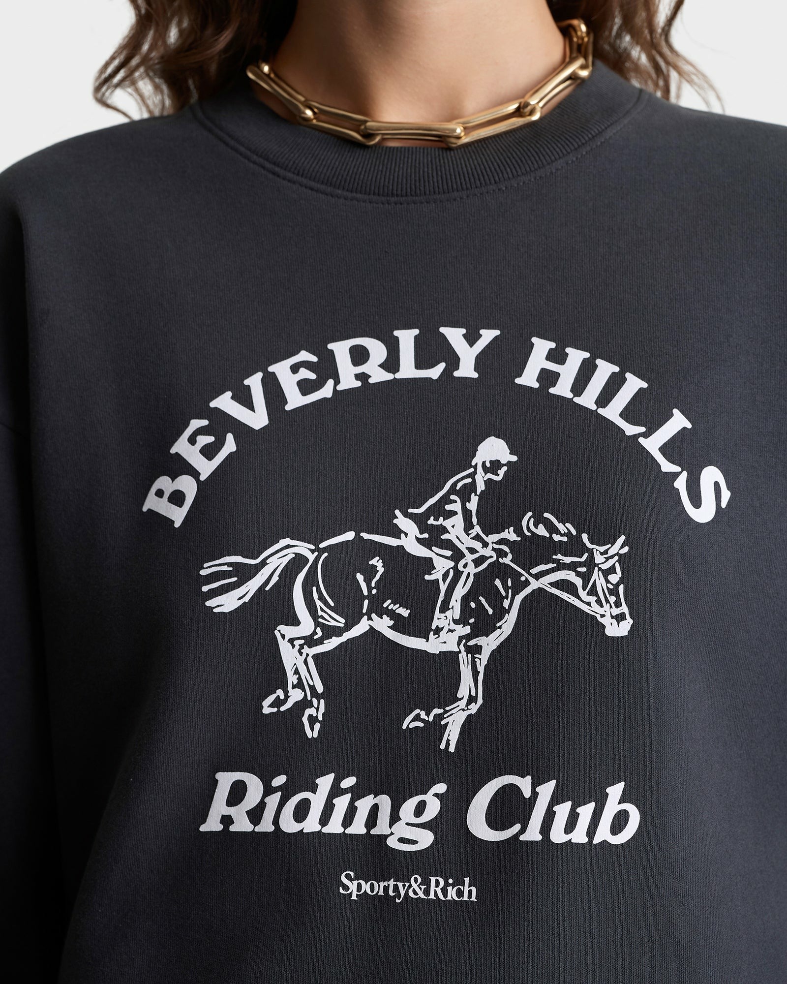 BH Riding Club Crewneck - Faded Black/White