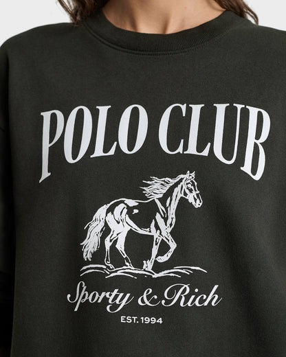 Stallion Crewneck - Faded Black/White