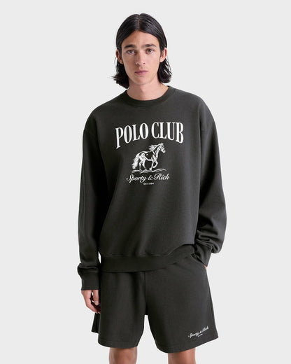 Stallion Crewneck - Faded Black/White