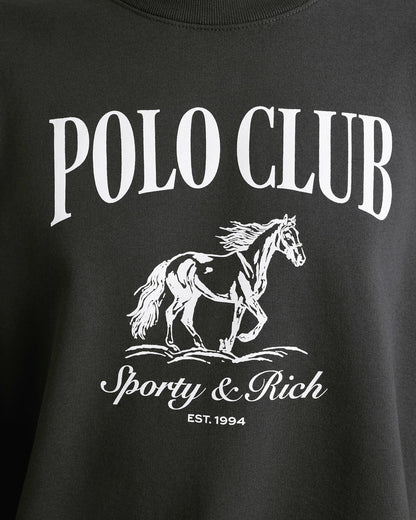 Stallion Crewneck - Faded Black/White