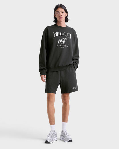 Stallion Crewneck - Faded Black/White