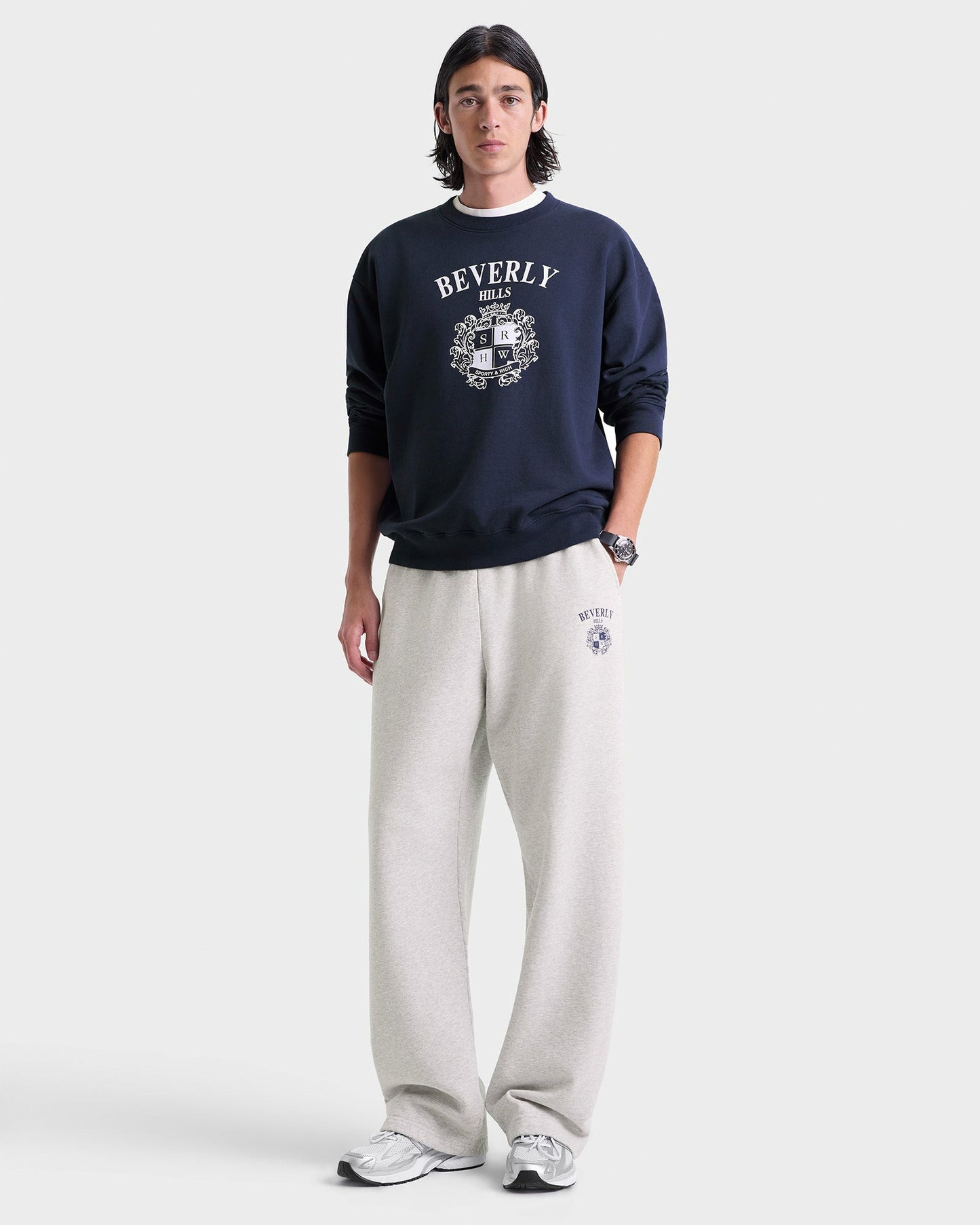 BH Crest Crewneck - Navy/White
