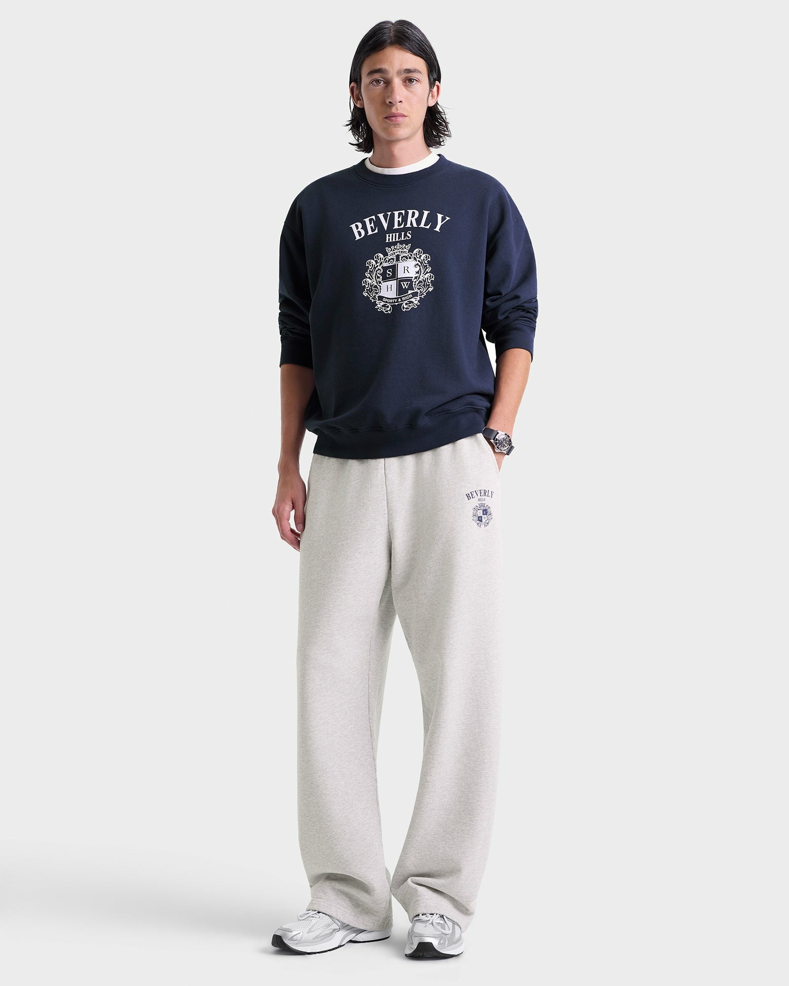 BH Crest Crewneck - Navy/White