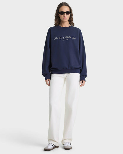 NY Health Club Crewneck - Navy/Ecru