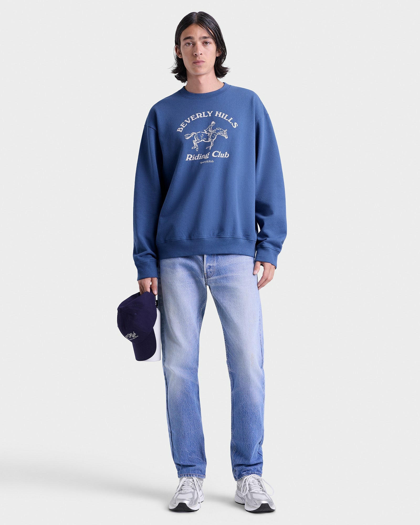BH Riding Club Crewneck - Pier Blue/Ecru