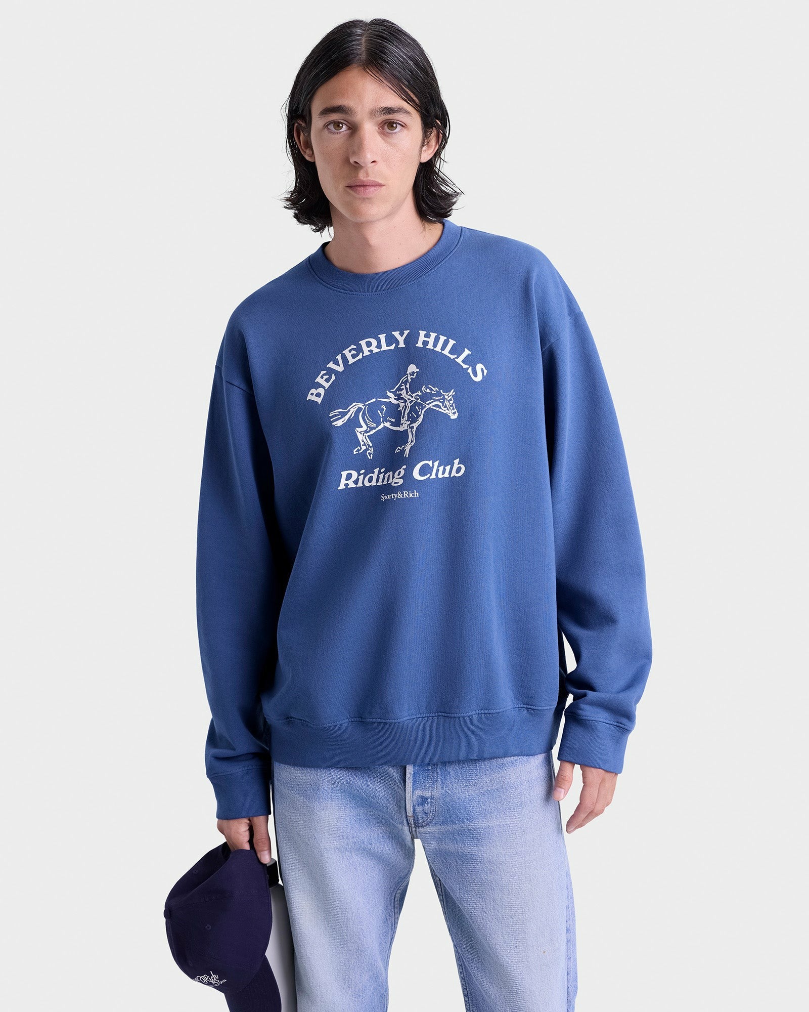 BH Riding Club Crewneck - Pier Blue/Ecru