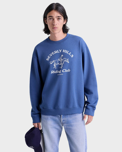 BH Riding Club Crewneck - Pier Blue/Ecru