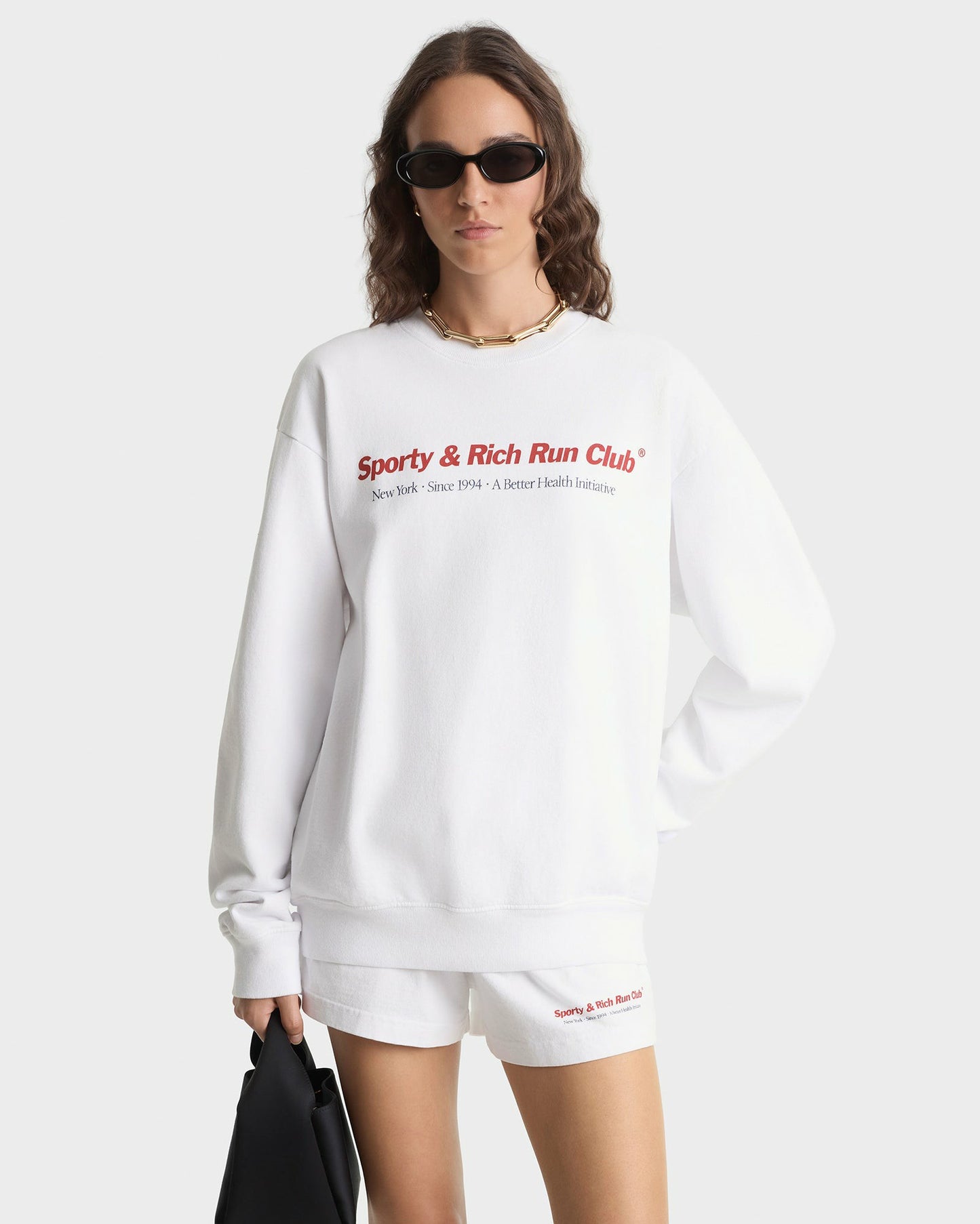 Run Club Crewneck - White/Ruby