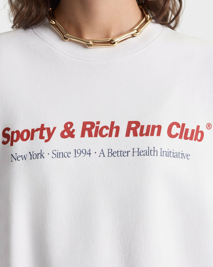 Run Club Crewneck - White/Ruby