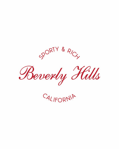 Beverly Script Crewneck - White/Ruby