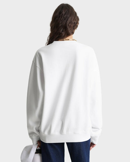 Beverly Script Crewneck - White/Ruby