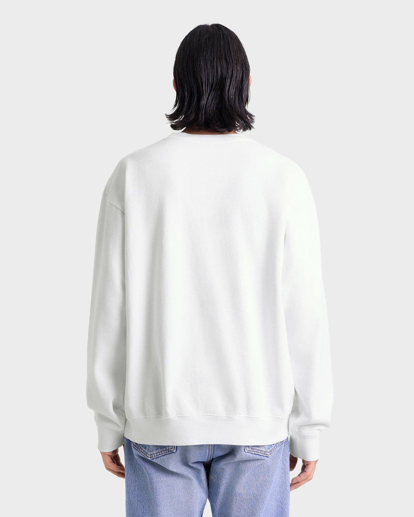 Beverly Script Crewneck - White/Ruby