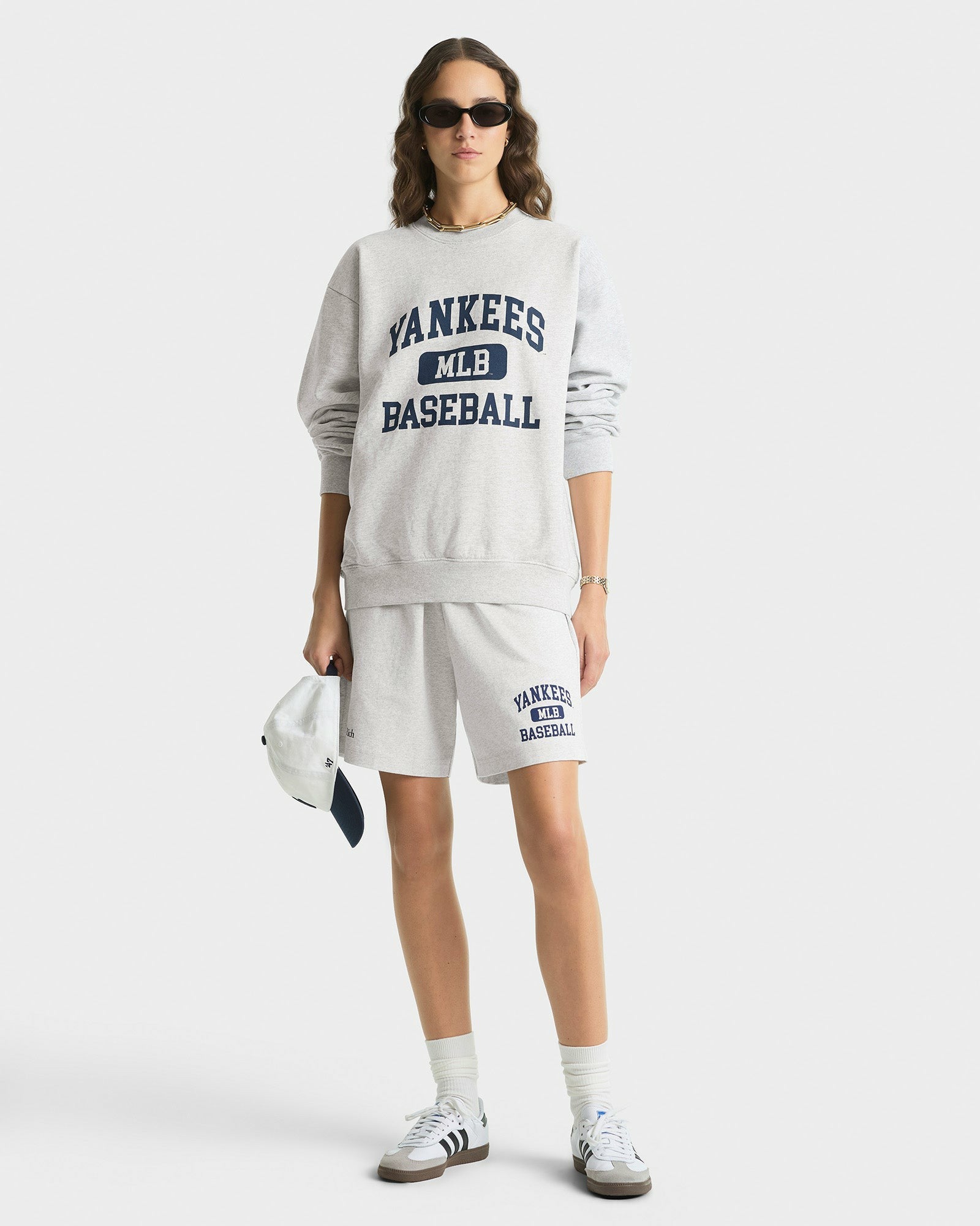 Yankees Ivy Crewneck - Heather Gray/Navy