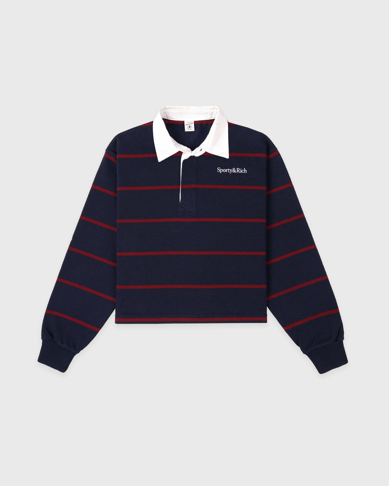 Serif Logo Rugby Polo - Navy/White/Merlot