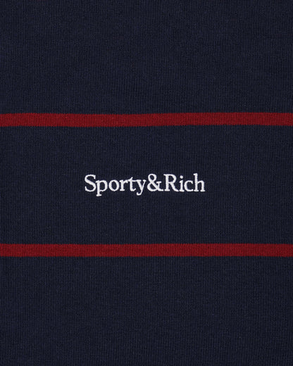 Serif Logo Rugby Polo - Navy/White/Merlot