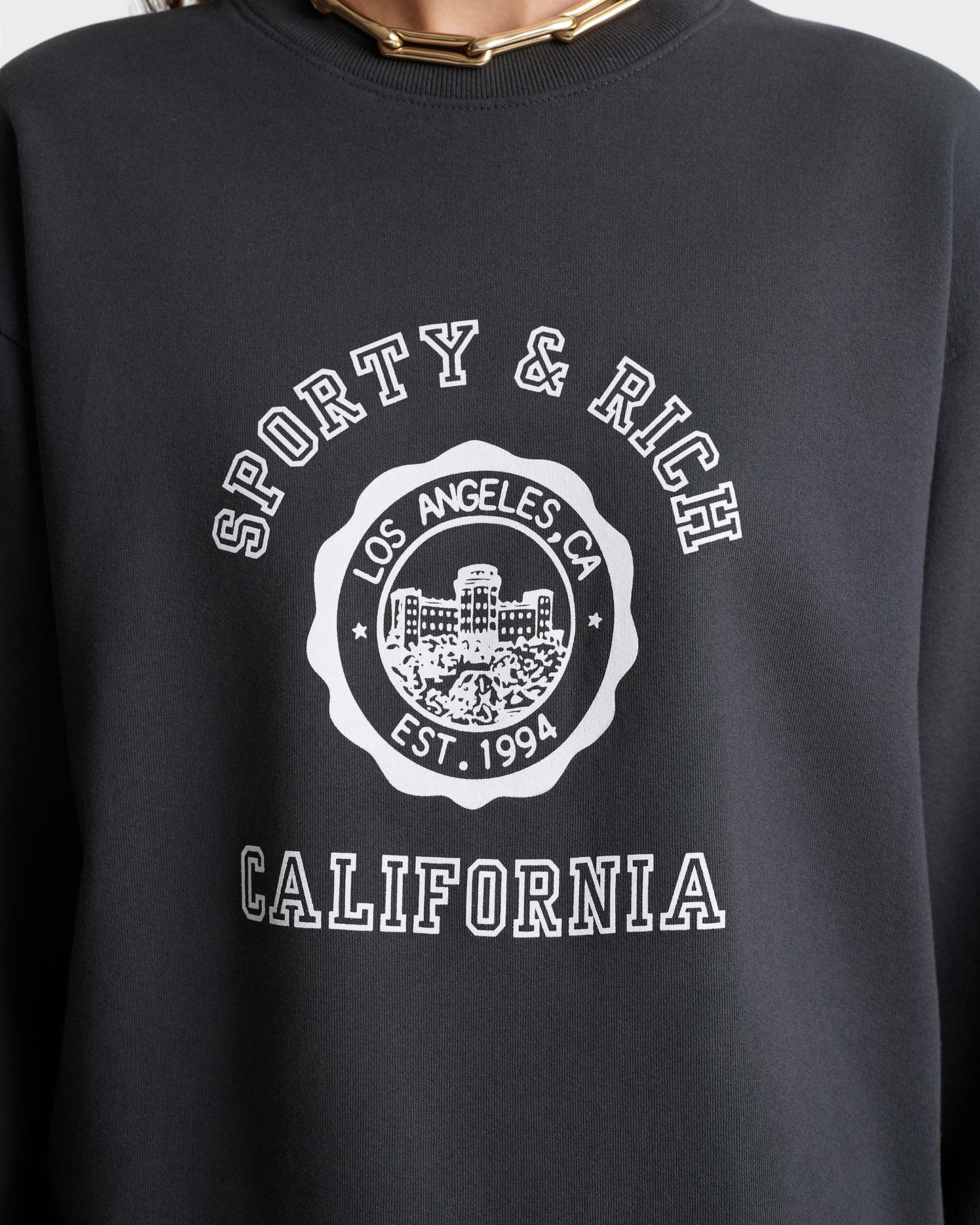 California Emblem Crewneck - Faded Black/White