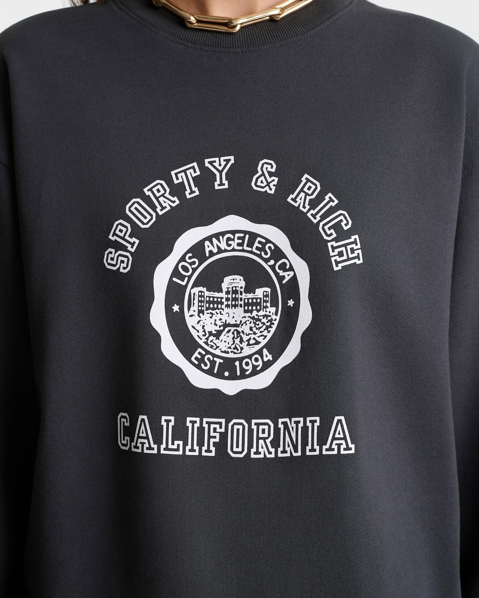 California Emblem Crewneck - Faded Black/White
