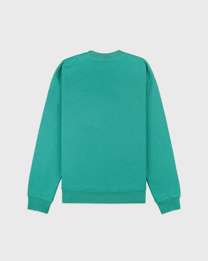Spellout Embroidered Crewneck - Spring Green/Faded Black