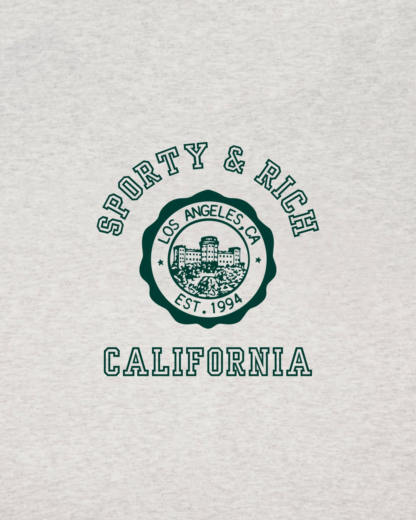 California Emblem Zip Hoodie - Heather Gray/Forest